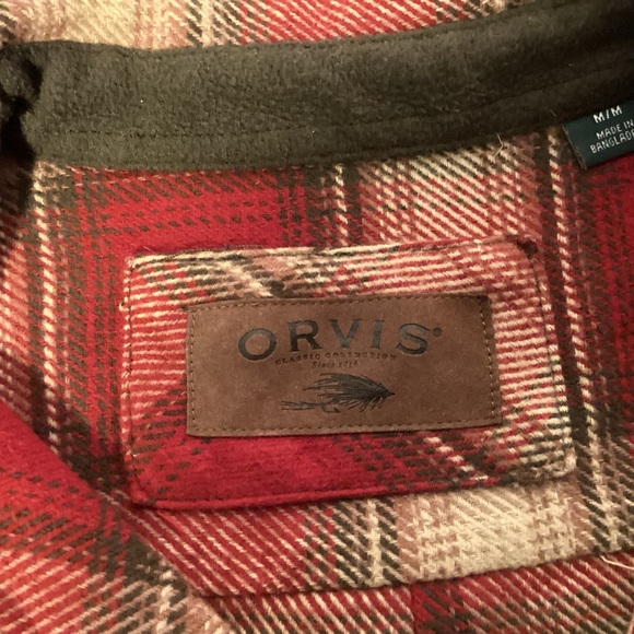 Orvis Flannel Shirt Jacket with side pockets mens size medium - Picture 7 of 10